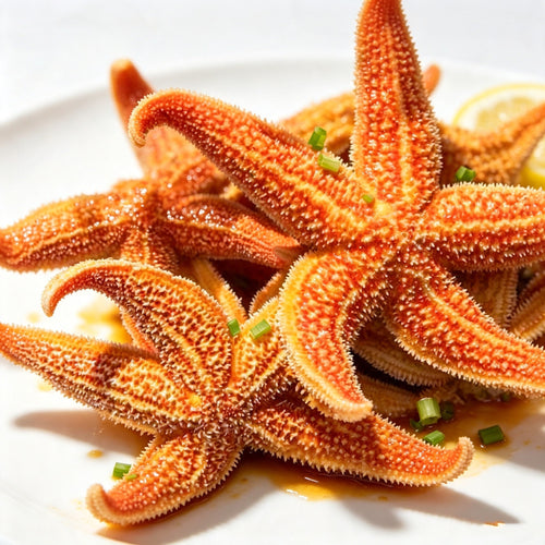 Cooked Frozen Edible Starfish - Five-Pointed Deep-Sea Seafood
